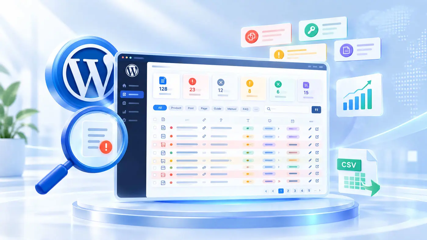 WordPress 全站 SEO 内容审计与防重复关键词插件
