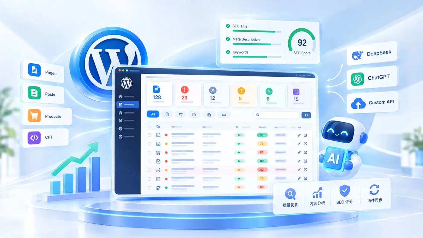 WordPress AI 批量 SEO 优化与 TDK 同步插件