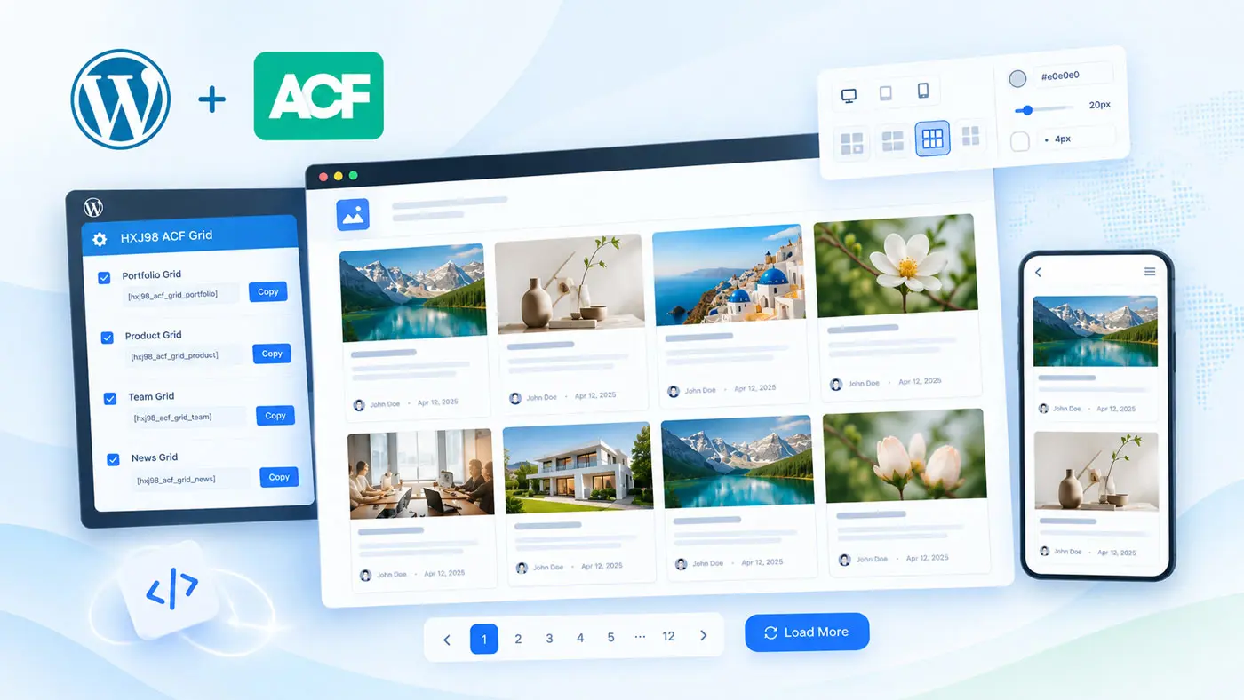 ACF 自定义文章类型网格展示与分页插件