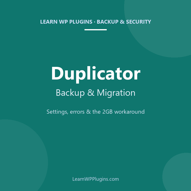 Duplicator backup and migration guide cover