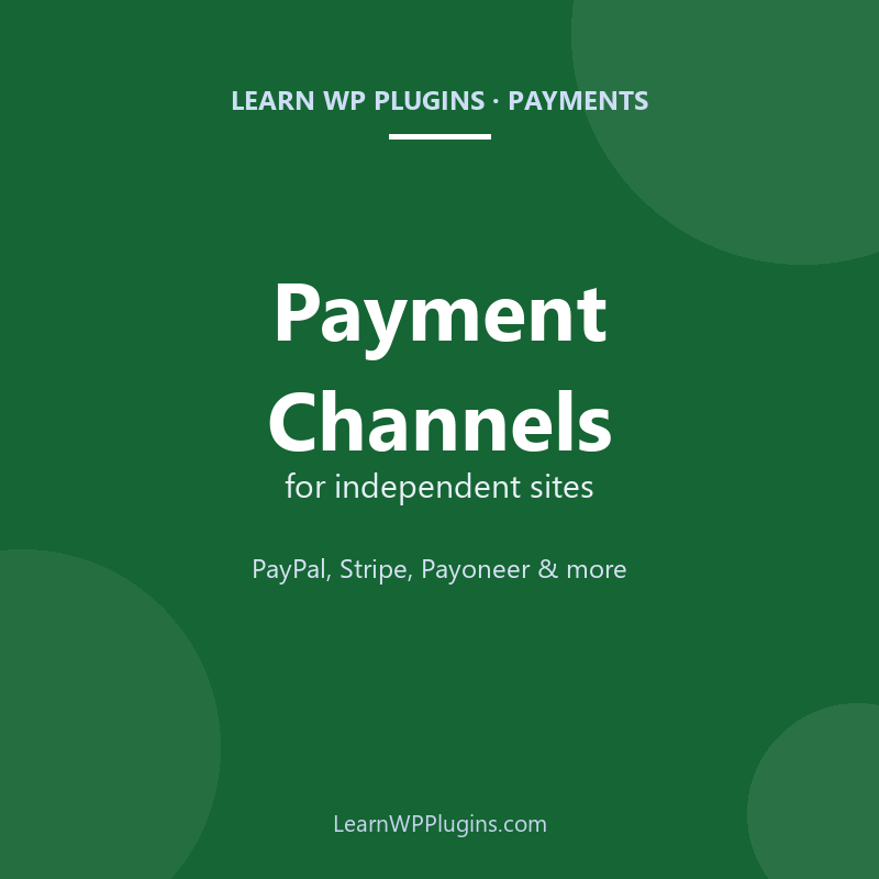Best payment channels for independent sites cover